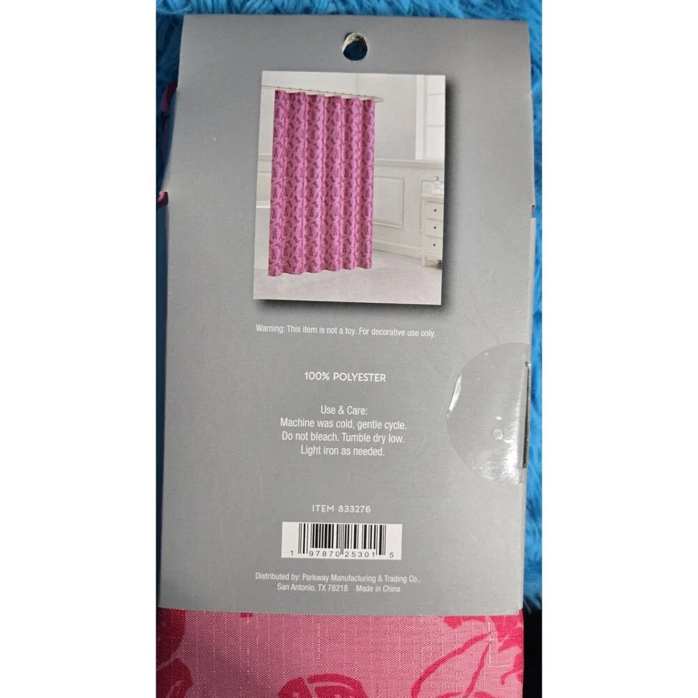 Destination Holiday Pink Cowgirl Shower Curtain 70x72 Polyester w/12 Hooks